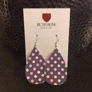 Polka dot tear drop earrings